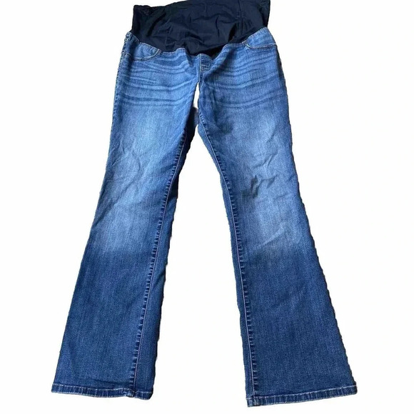 Isabel Marternity Skinny Bootcut Jeans Dark Wash Blue 16 Pockets Stretch - Picture 1 of 7